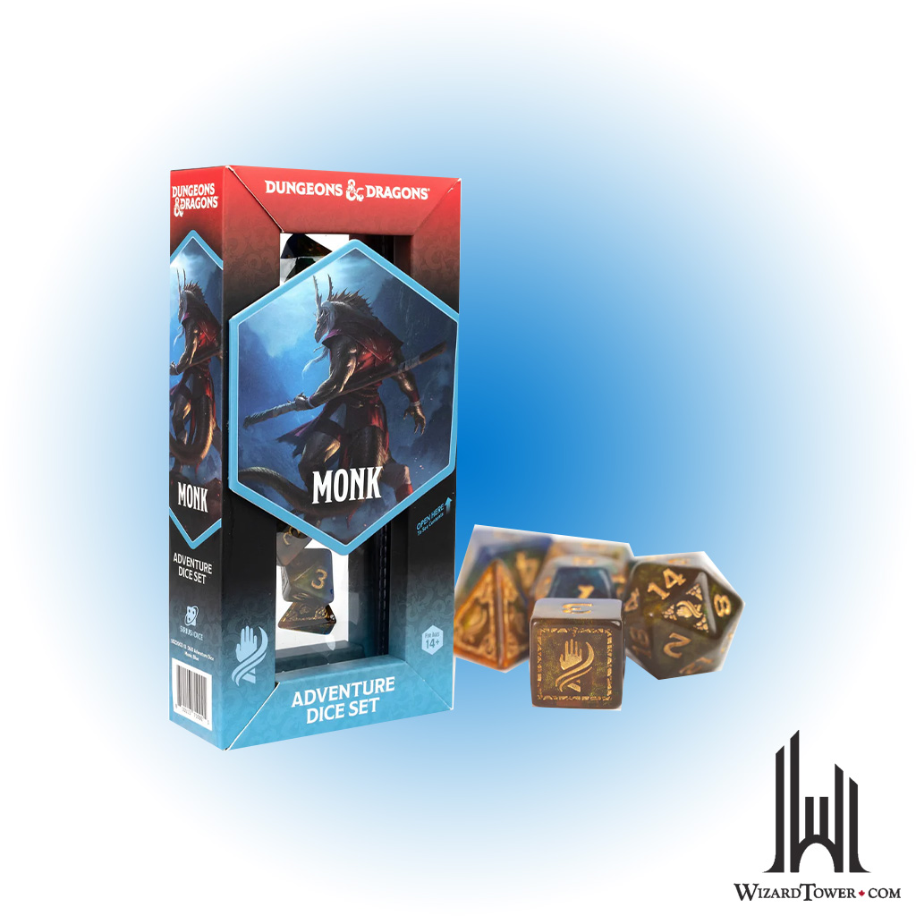 DND ADVENTURE DICE MONK: BLUE / GOLD